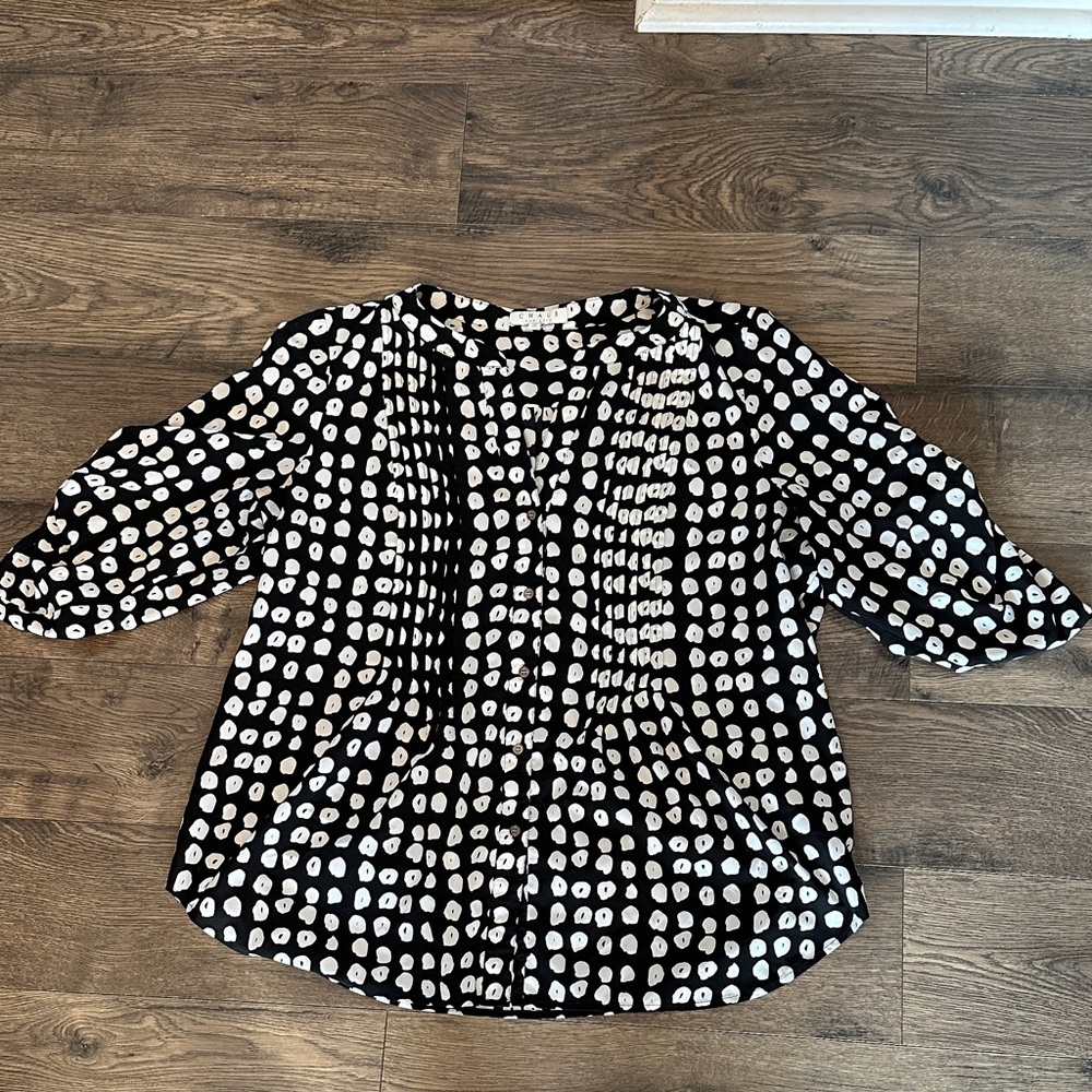 Chaus Black and White Patterned Blouse